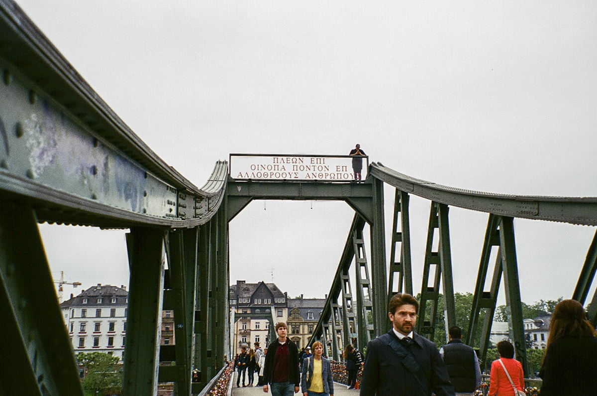 Frankfurt, Germany 216 - Jason Paul on a Eiserner Steg bridge 
