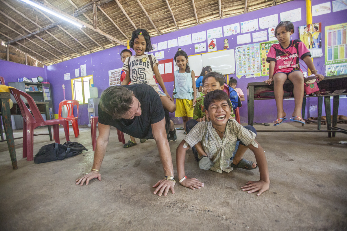 Push ups. Not as easy as Jason makes them look. 