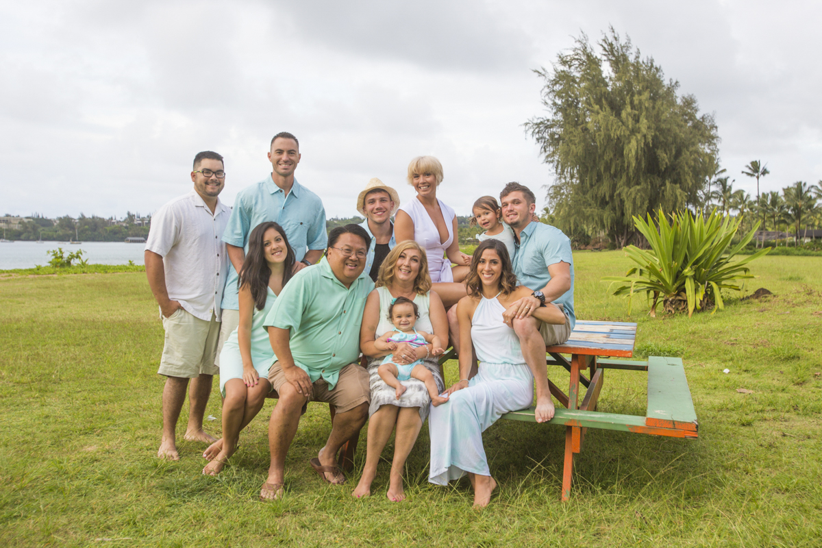 September 2016 - Kauai, Hawaii - Kyle Maeda, Christin Kershner, Jason Paul, Emily Dyan Ibarra, Hendrix Mae Sunzeri, Ken Sunzeri, Stephanie Maeda, Scott Maeda, Karla Maeda, Nixon Love Sunzeri, April Sunzeri. Click to see Vlog. Photo by: Jessica Lynn Elderkin 