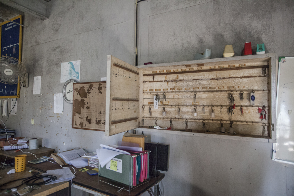 An office like someone left in a hurry, but may come back. 