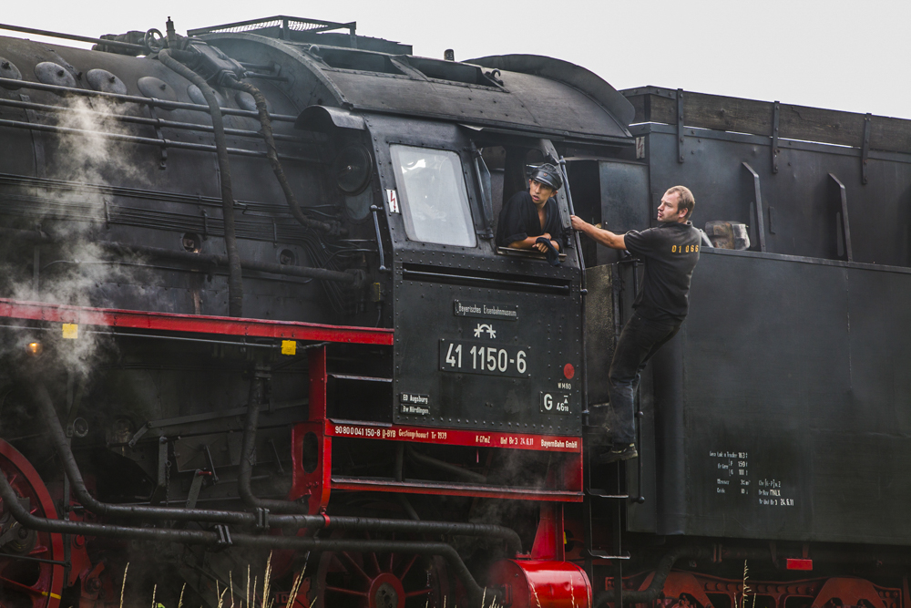 Anan Anwar driving the train. 