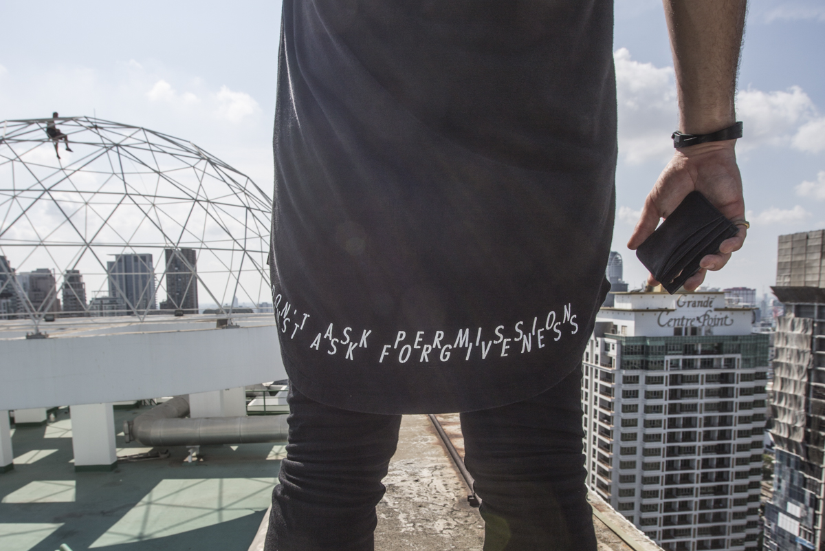 Luciano Balestra on top of the tower and Jason Paul, shot for Allett Wallets . 