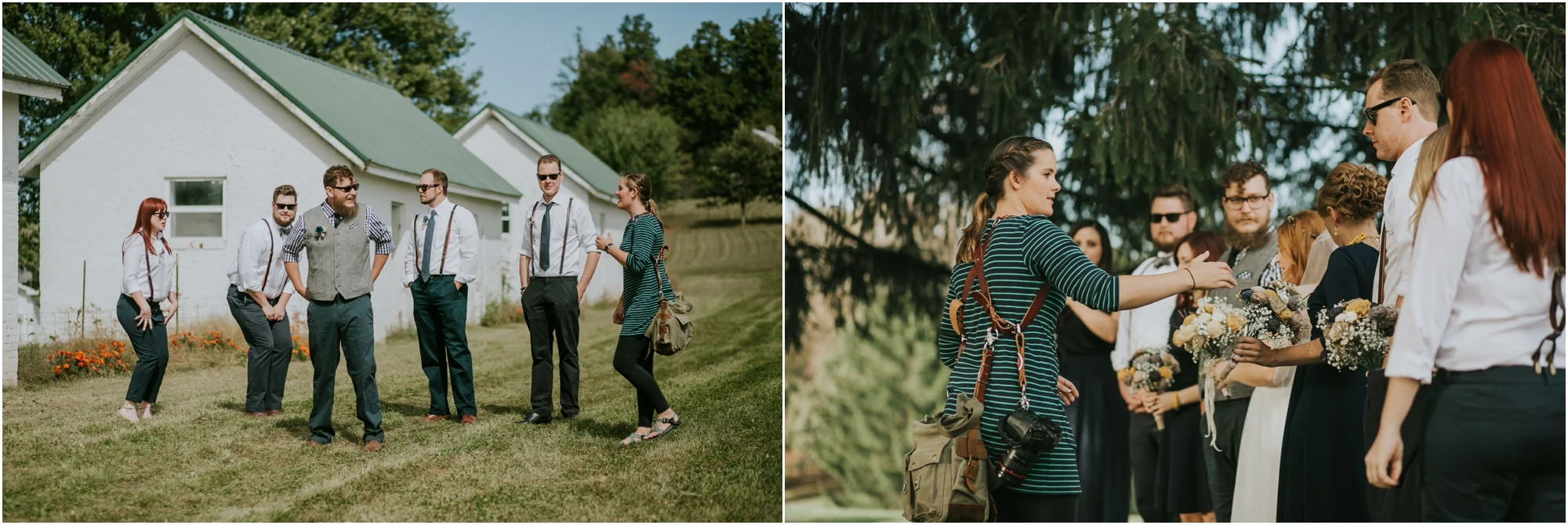 Bossin' around the bridal party, as usual.