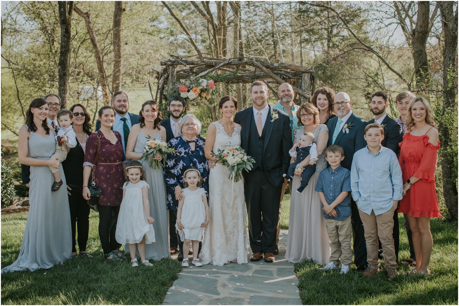 I'm so glad that I was able to be a part of such a special wedding and got to hop in a family shot, for Kayla is my husband's cousin!
