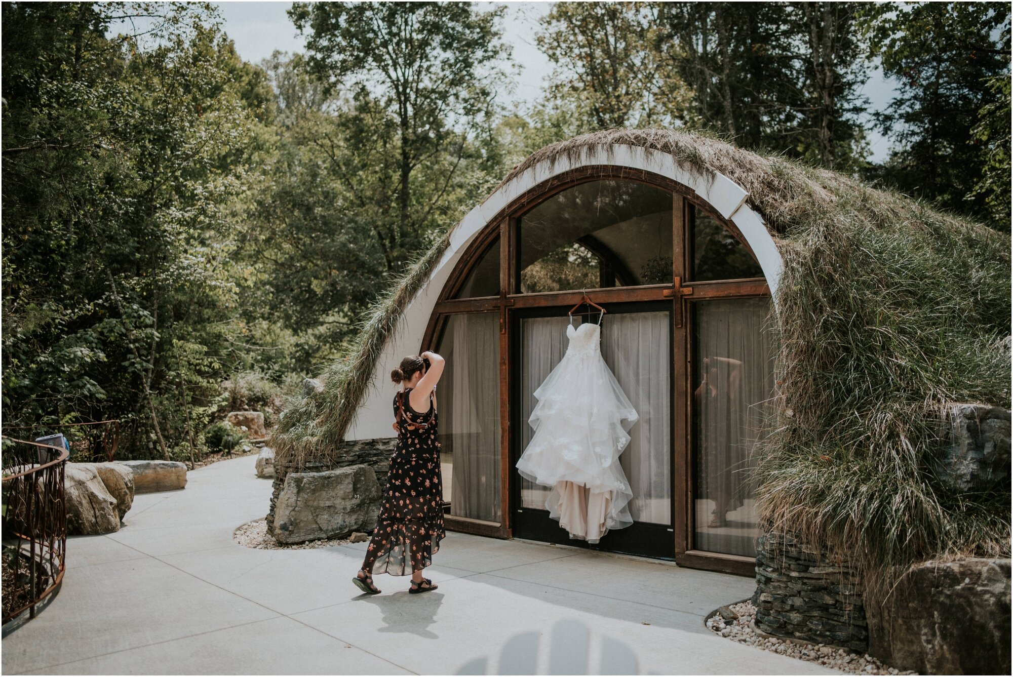   Getting the perfect shot of the dress at the hobbit house.   Photo: Jeremy Gouge  