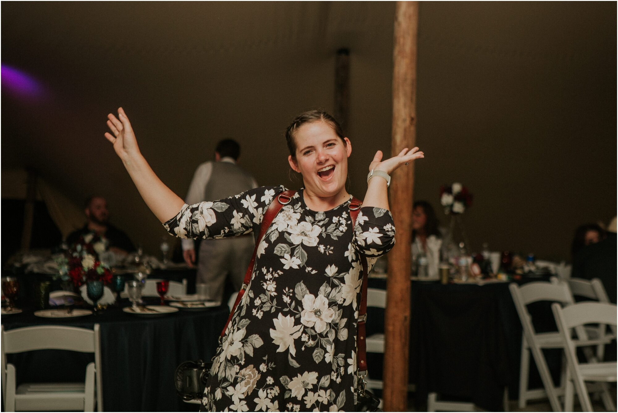   Having way too much fun at Lakyn and Neal’s reception.   Photo: Pam Burke  