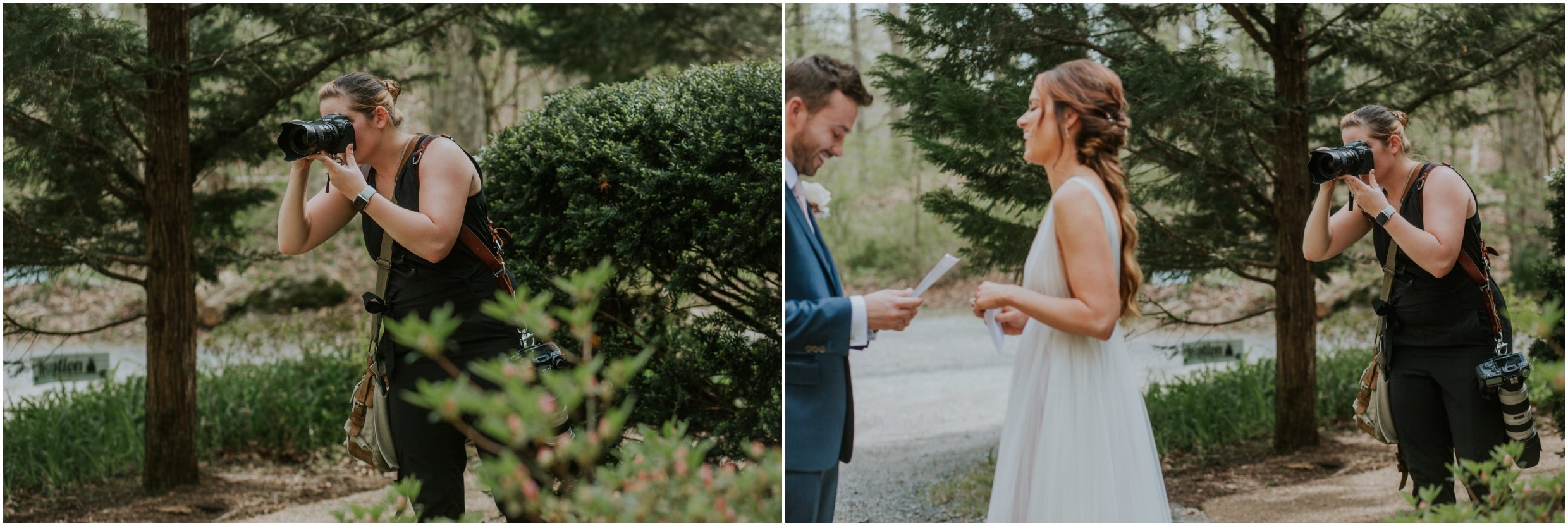 Always creeping in and around bushes during special moments like the First Look.