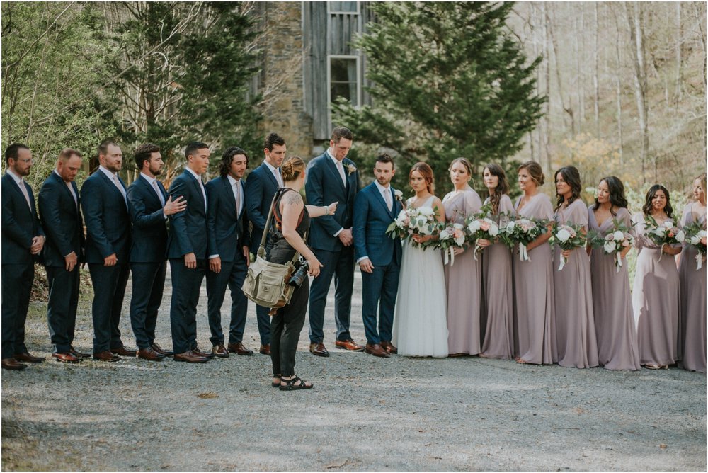 Wedding party time-- "Please scooch this way-- come in close, everyone!"