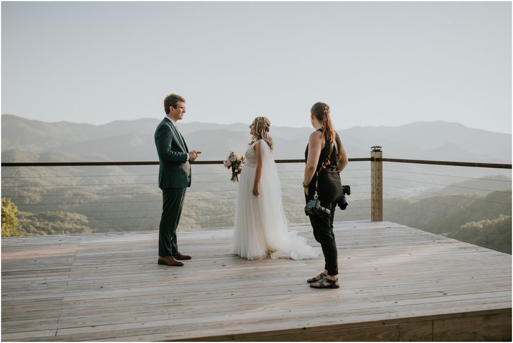 Taking in the view from the Parker Mill's mountaintop platform for bride and groom portraits!