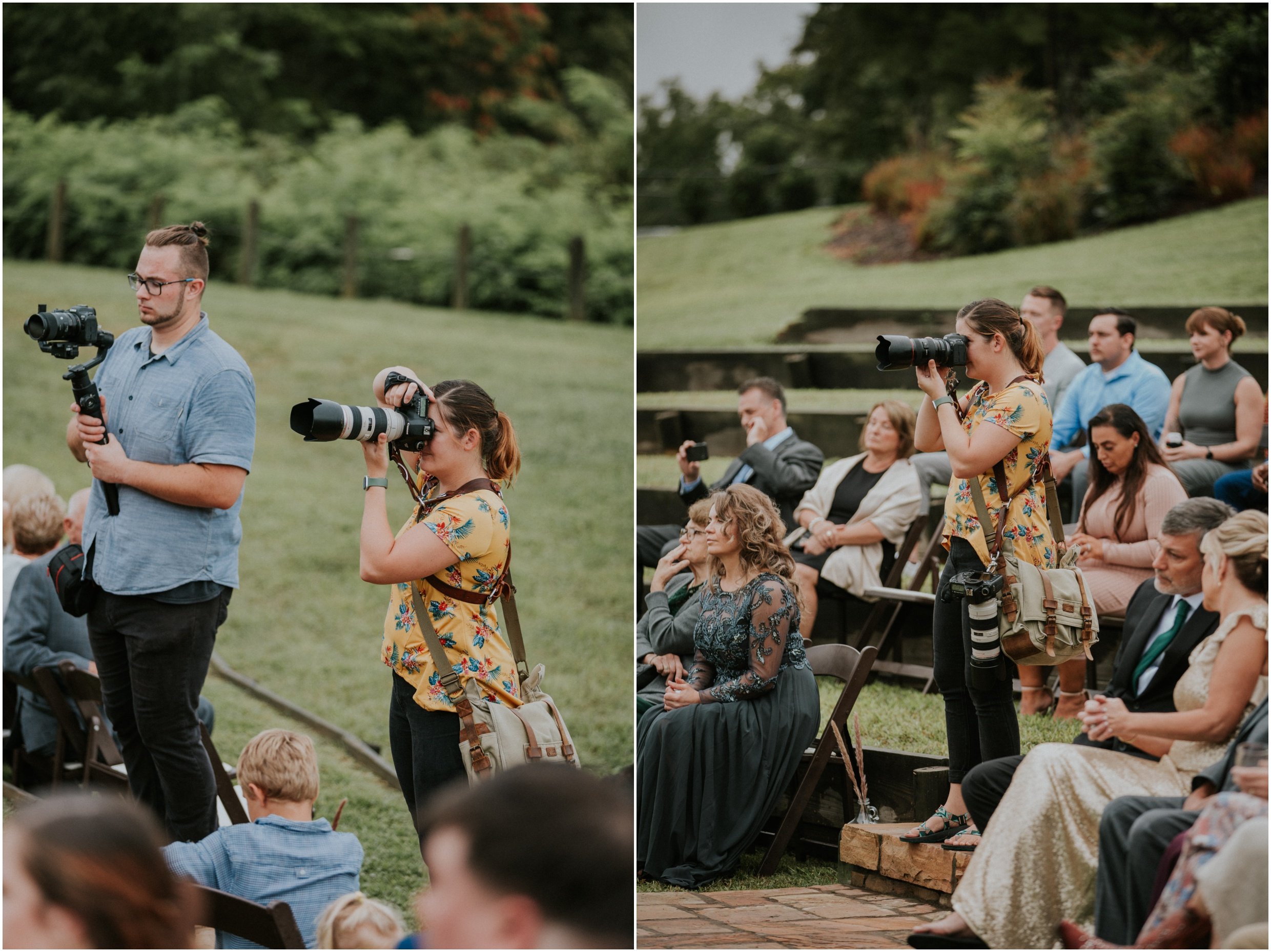 The rain let up for us just in time for Amber and Chris' ceremony!