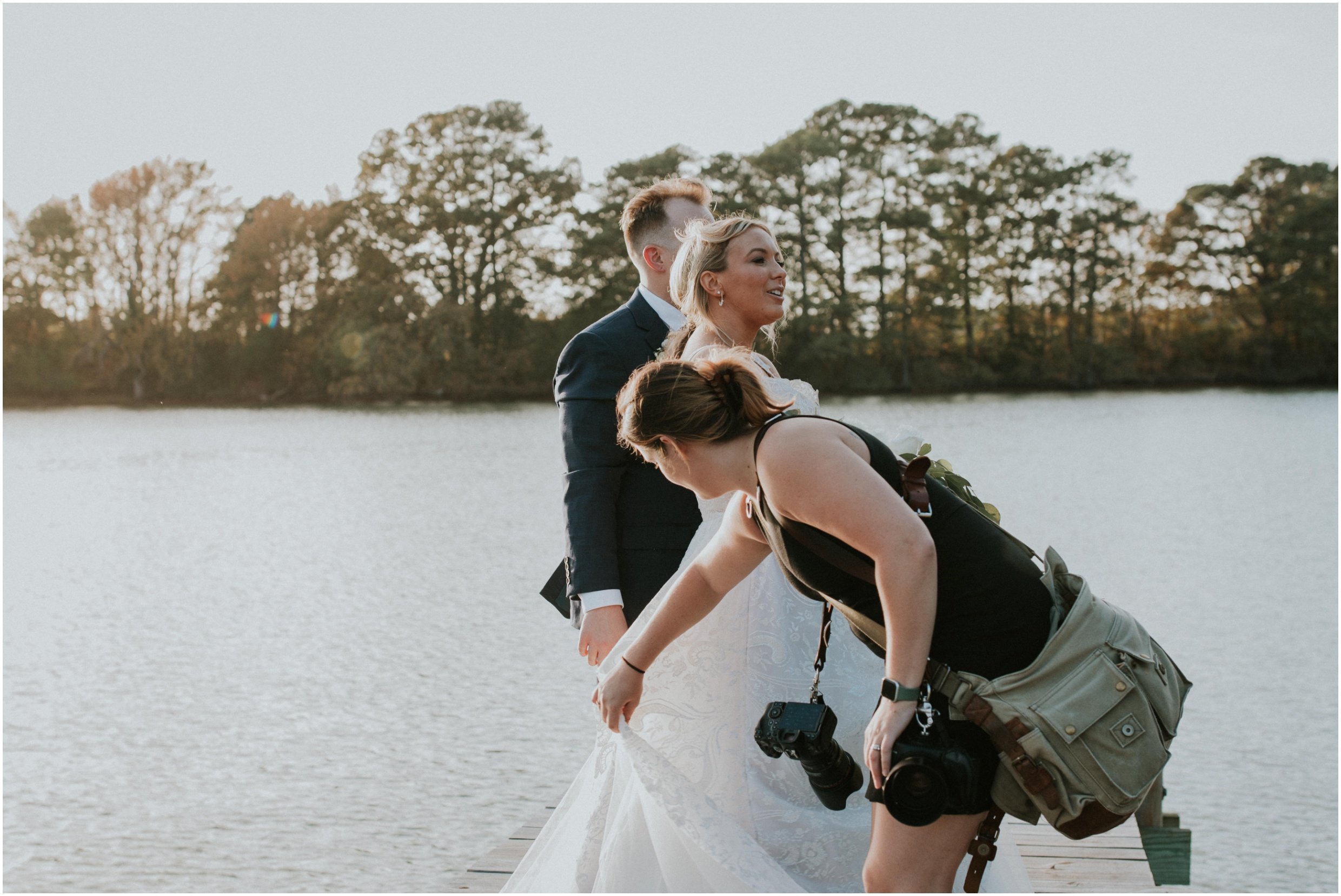 Dress positioning on the dock.