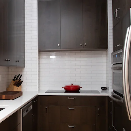 This modern kitchen features an induction cooktop.