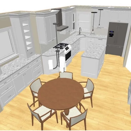 3D Rendering of the finished kitchen below