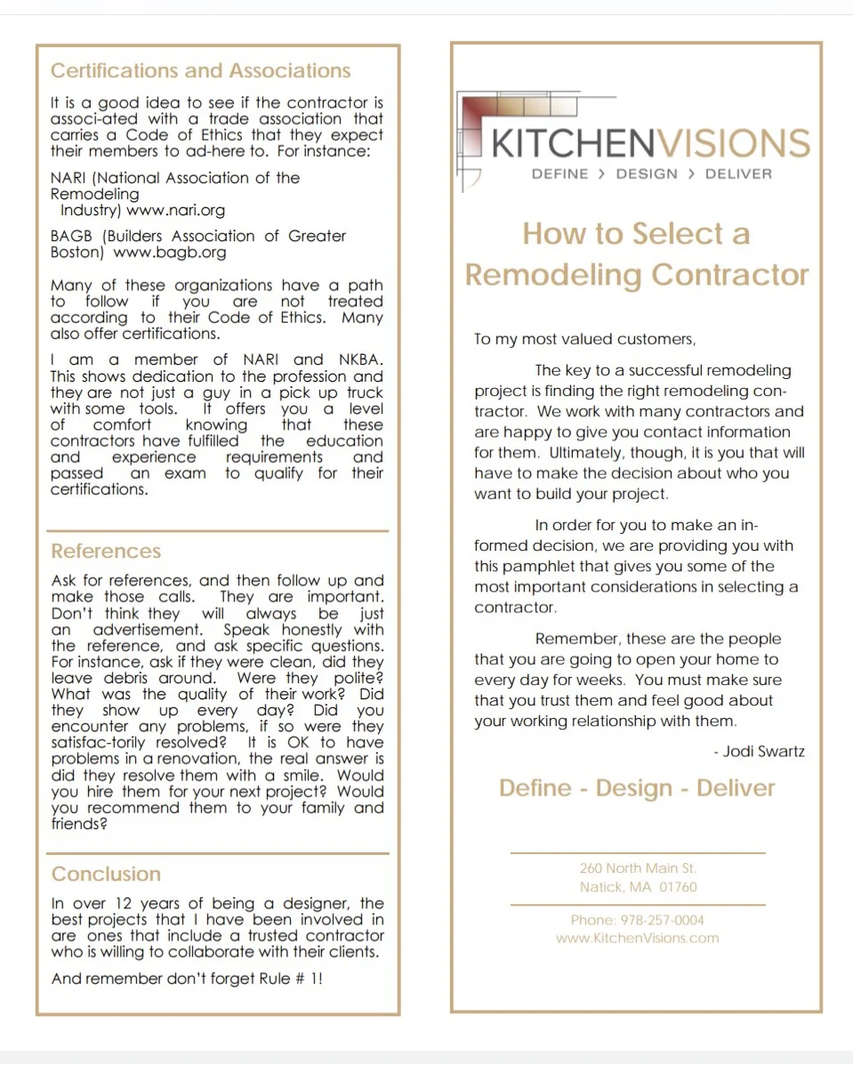 KitchenVisions|Selecting a Remodeling Contractor brochure.png