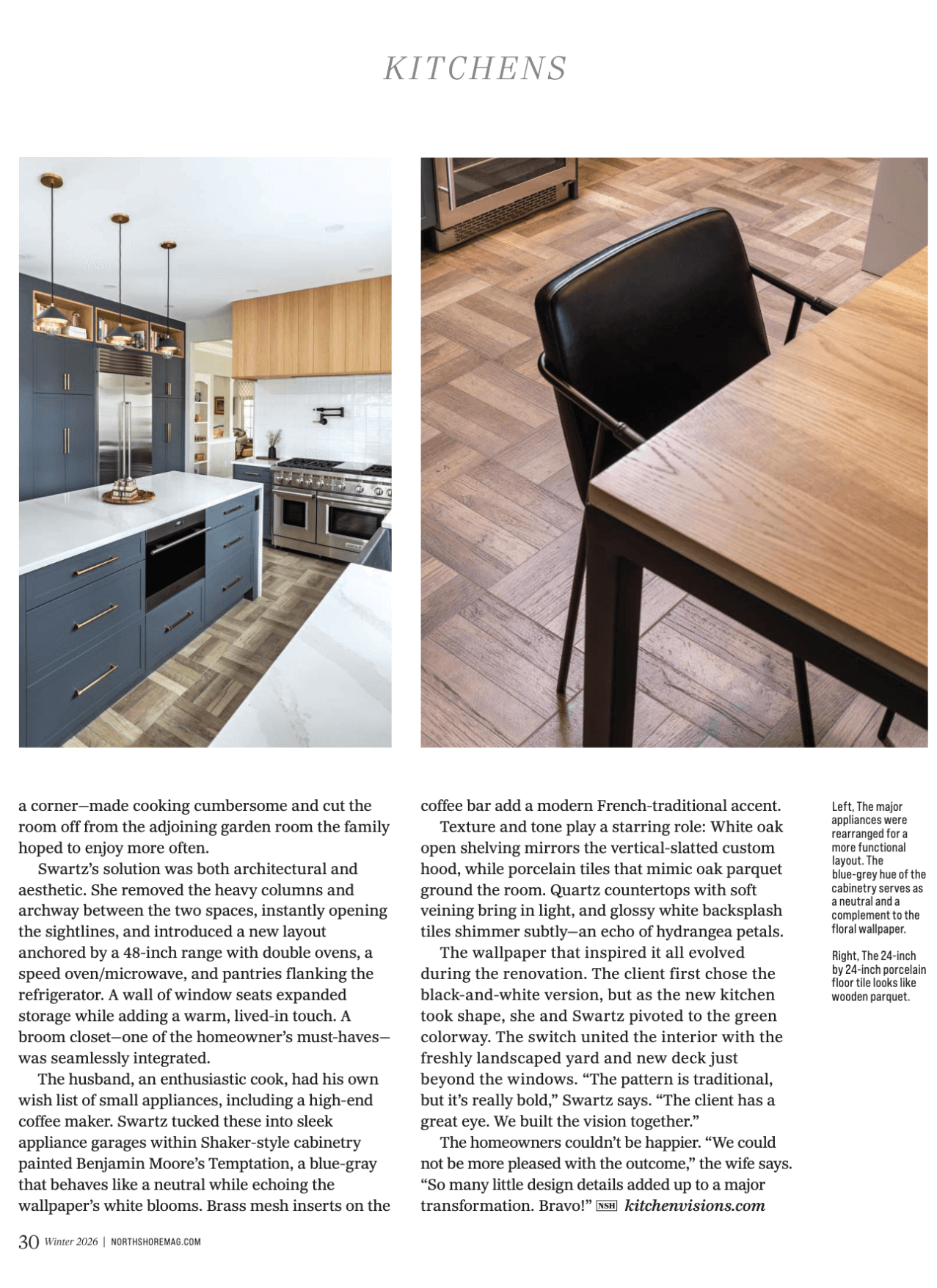 Lexington Kitchen Featured in Northshore Home Winter Issue