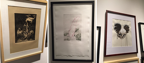left, "preacher of hounds" by beatriz rodriguez, middle, "a scent of fir and mortality" by ashley l. schick, and right, "the new south" by adam wellborn