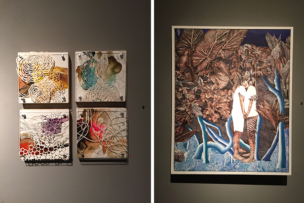 left, "biological fragment" by niki zarrabi and right, "dream #1" by hwahyun kim
