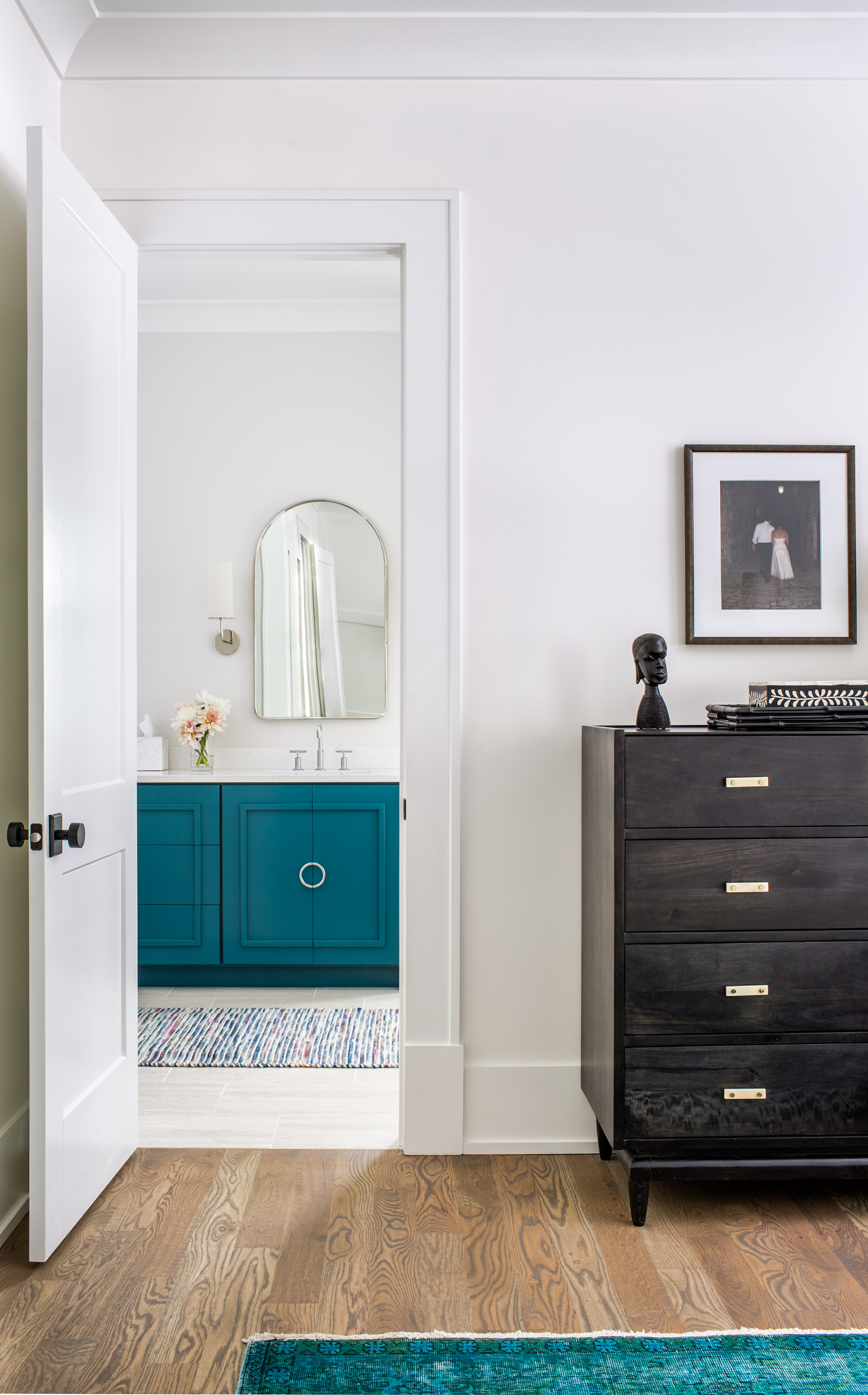 marietta master bedroom and bath | new construction | custom vanity | jeff herr photography