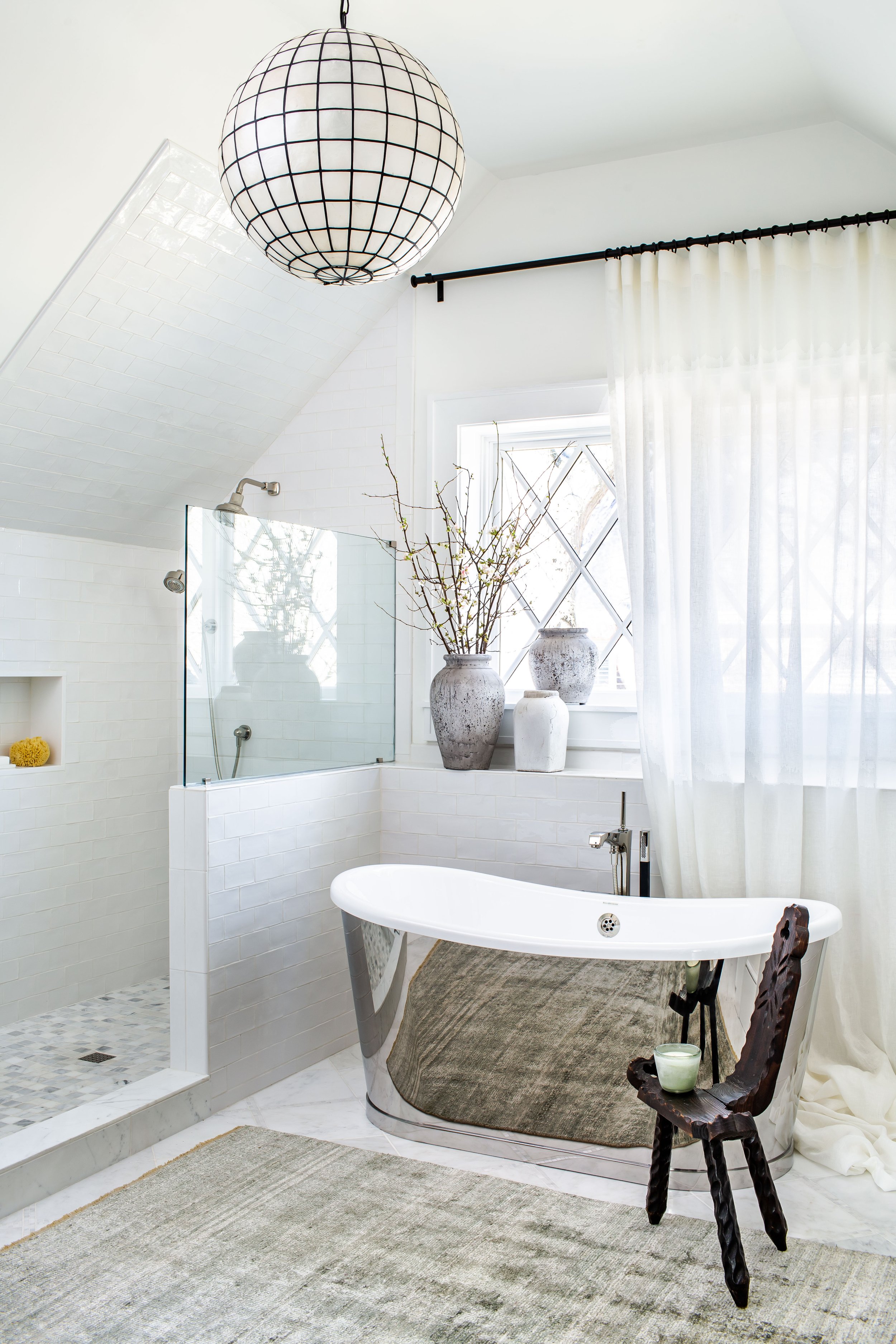morningside tudor cottage renovation | primary bathroom freestanding tub | jeff herr photography