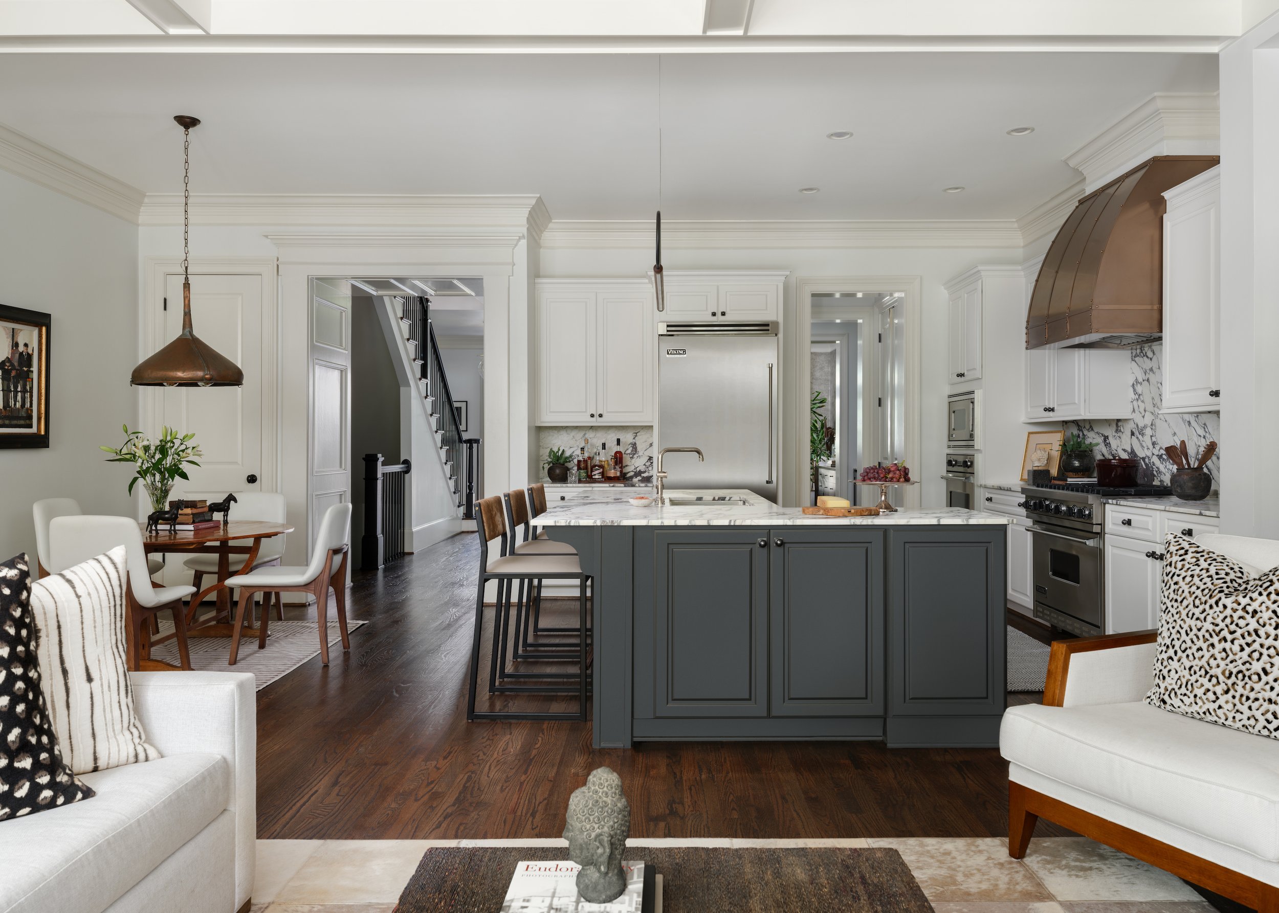 south tuxedo park kitchen remodel | from living room | lauren chambers interiors photography