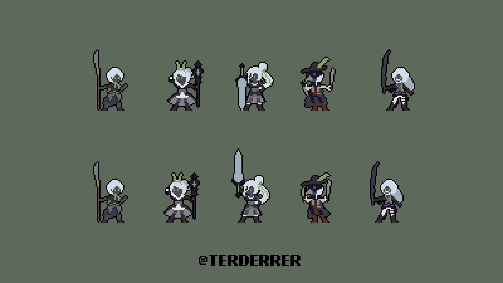Main character map sprites for Checkmates