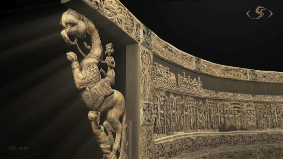 Begram Throne - "Hidden Treasures of Afghanistan" - Nat Geo Museum Exhibit