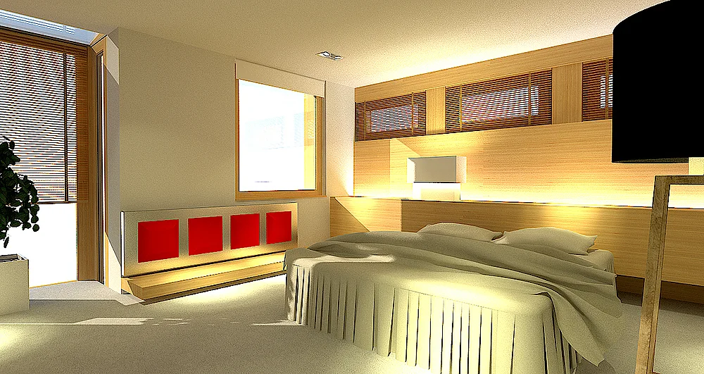 bedroom, hill house