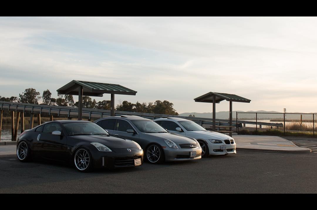 Quick #goldenhour photo shoot with the @tunermob gang at #GrizzlyIsland in #Suisun. Got an exciting surprise coming up pretty soon that we also did at this shoot 😏
.
.
.
#Nissan #350z #Infiniti #G35 ##BMW #e92335i #cars