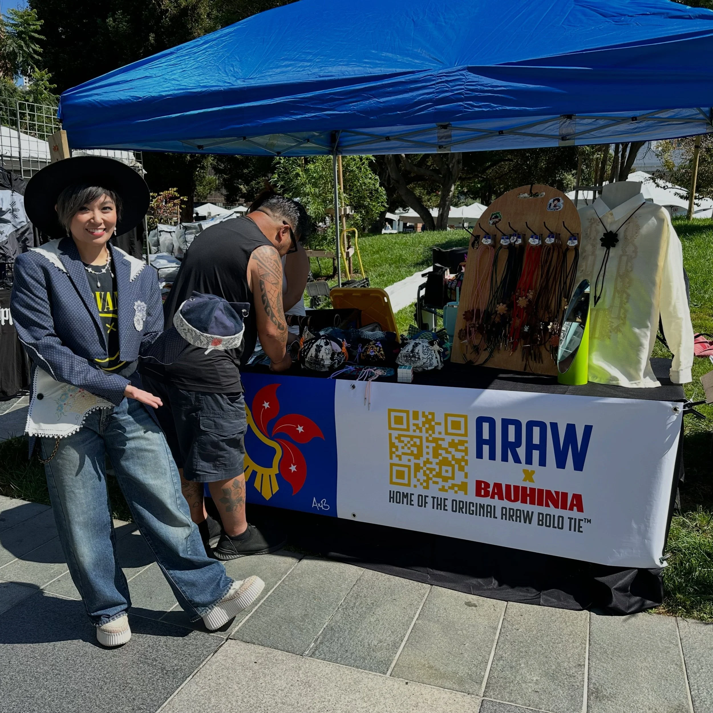 Our debut festival at @pistahansf has been such a blast! Two bolo tie designs that were a hit were Spalted Tamarind (slide 4) and Mangowood (slide 5). My spiel for the tamarind one was &ldquo;if you like sinigang, now you can wear it with you&rdquo; 