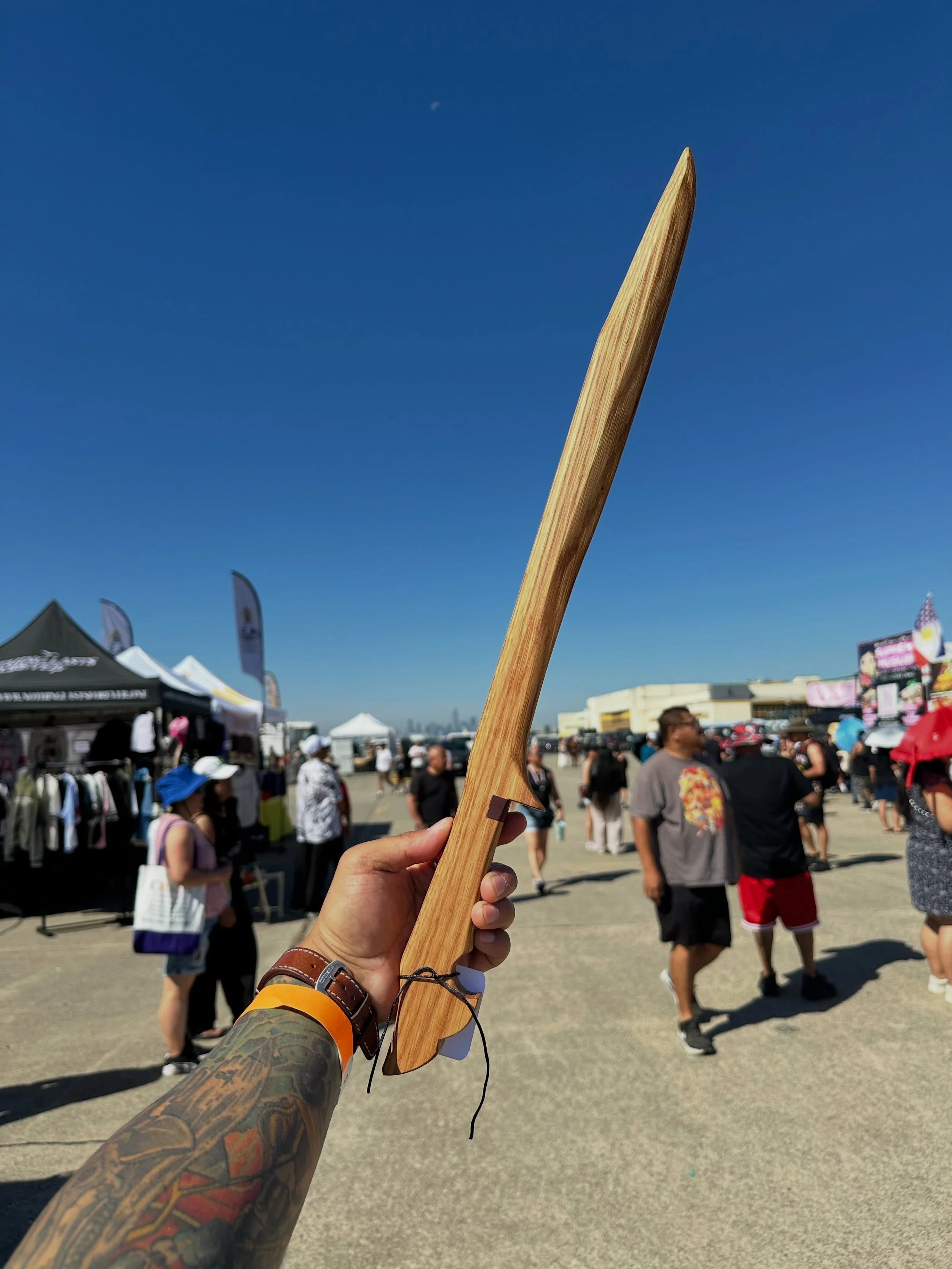 Some of the &ldquo;sword art&rdquo; that I made and sold this weekend at @filipinoislandfest, plus, a live demonstration of my version of &ldquo;sign spinning&rdquo; for our store 😂
#woodworking #sword #fyp