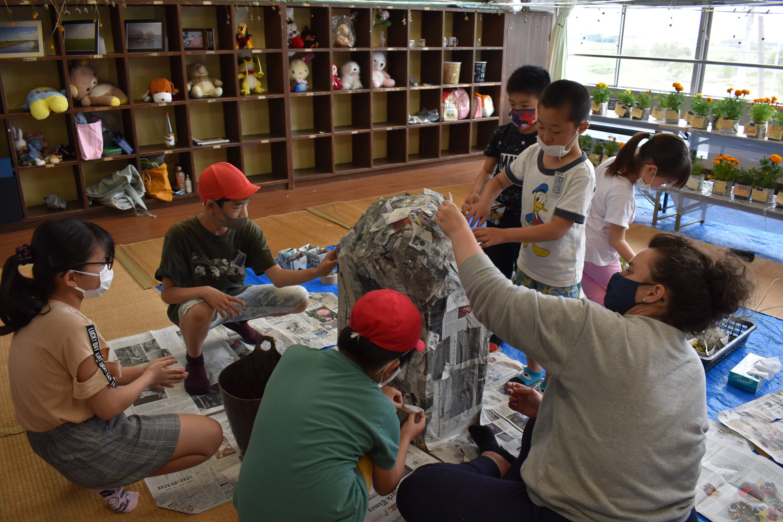 Paper mache postbox gang.jpeg