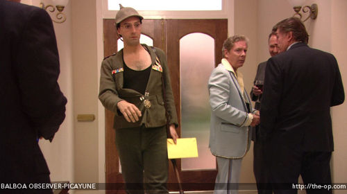 Buster in stripper clothes borrowed from G.O.B. “it’s all regulation Michael, to get the top right the pants had to be a little snug”