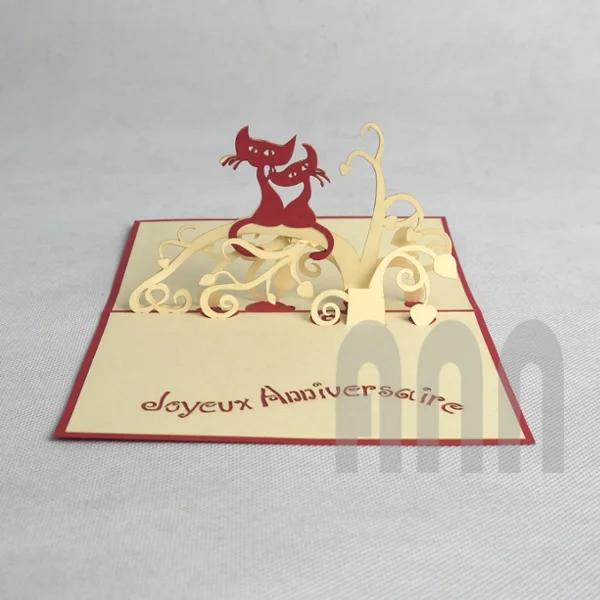 Bg027 Birthday Couple Cats Ann Handicraft