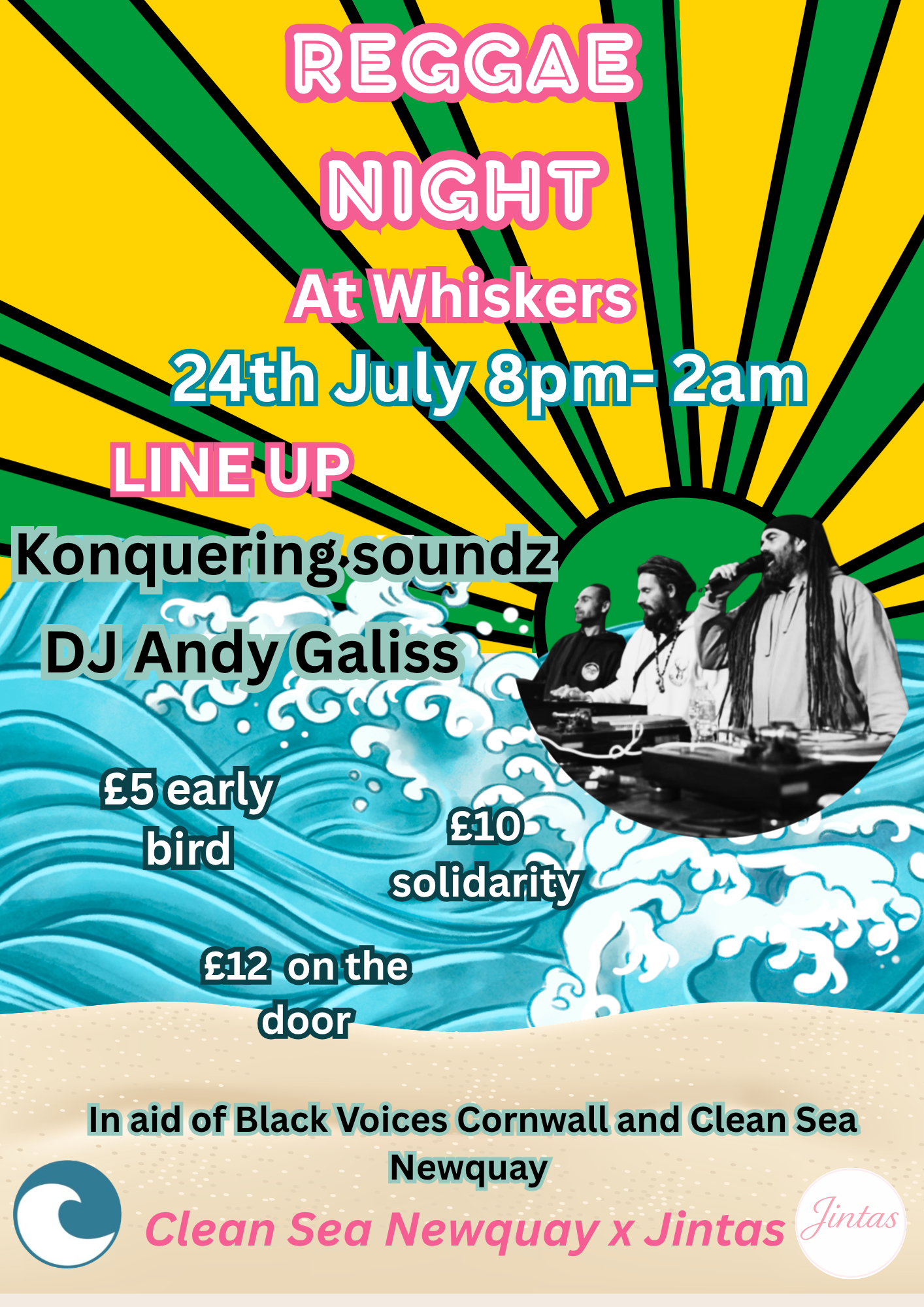 REGGAE NIGHT in aid of BLACK VOICES CORNWALL and CLEAN SEAS NEWQUAY