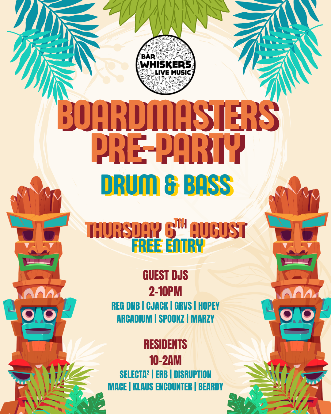 BOARDMASTERS PRE-PARTY | DRUM &amp; BASS | REG DnB &amp; FRIENDS + RESIDENT DJS