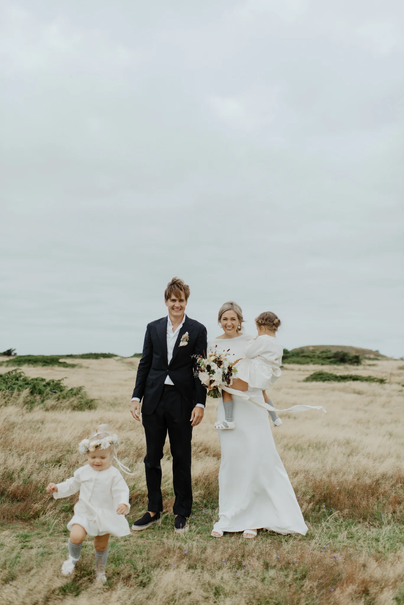Chic wedding family portrait