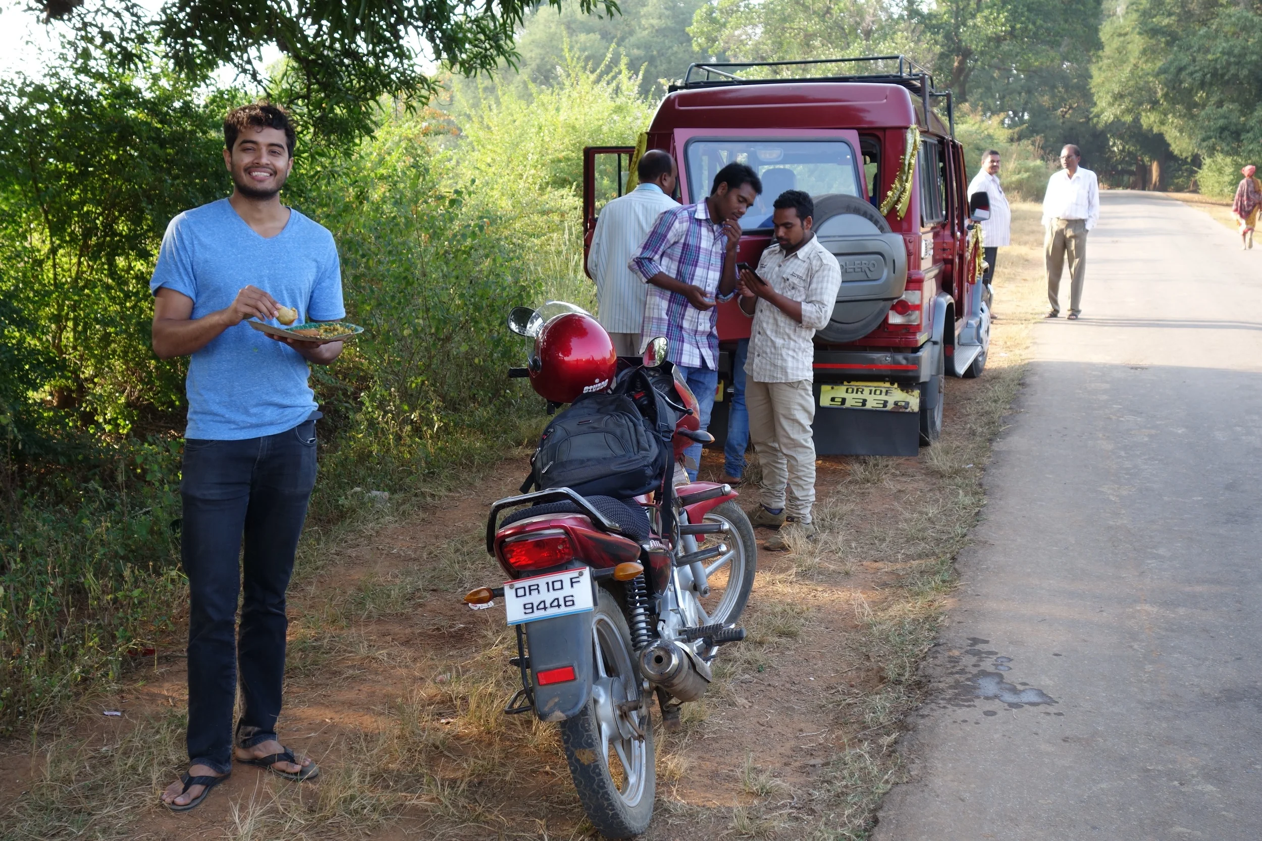 Abhi at a well deserved rest stop.