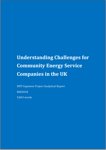 Understanding Challenges for Community Energy Service Companies in the UK