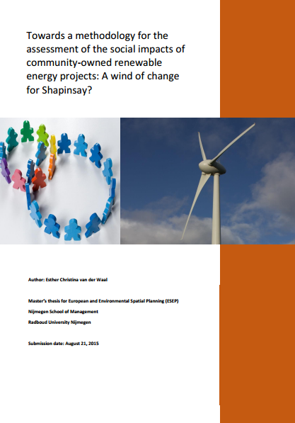 Towards a Methodology for the Assessment of the Social Impacts of Community-owned Renewable Energy Projects: A wind of change for Shapinsay?