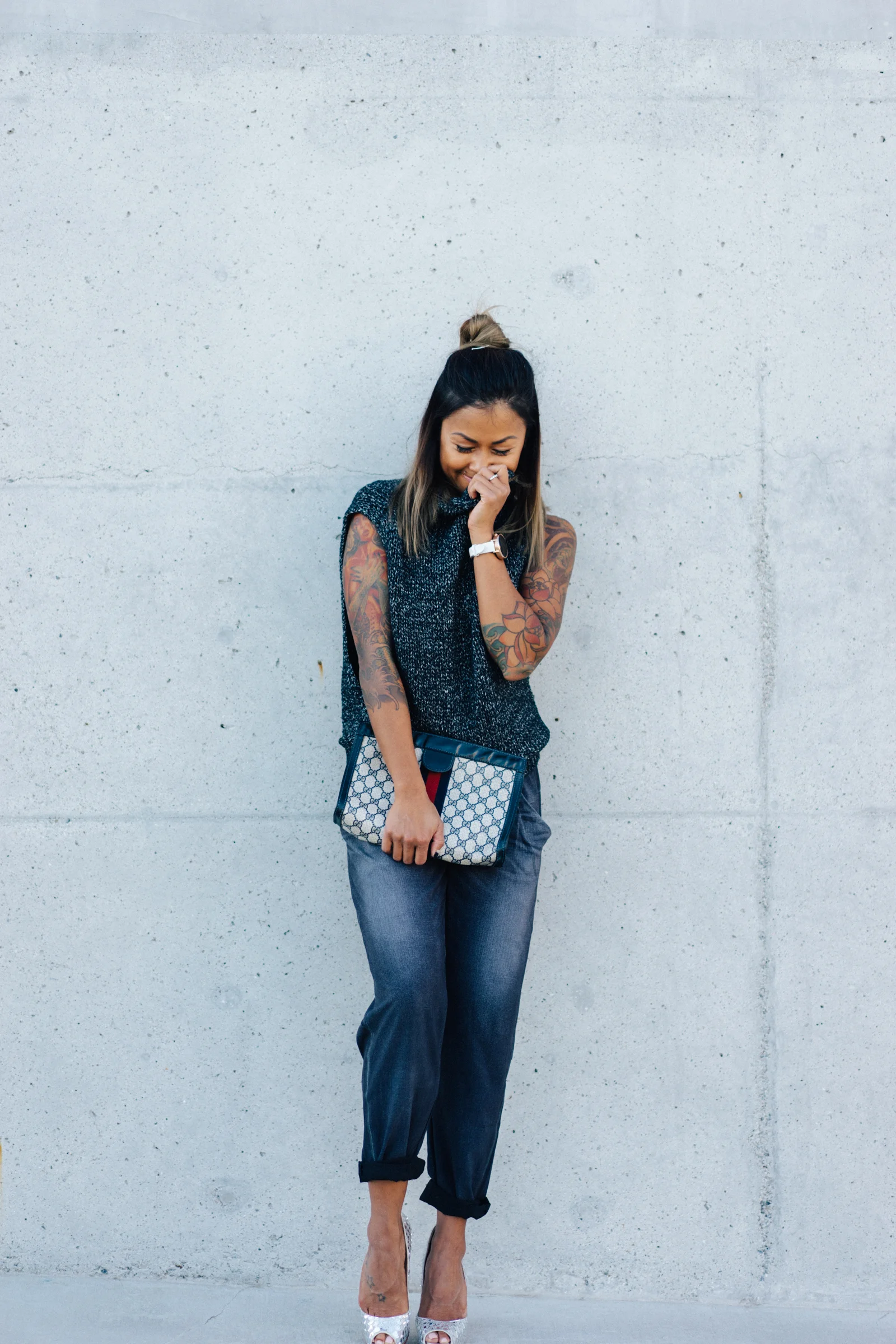 Wearing Lucy Activewear Indigo Joggers