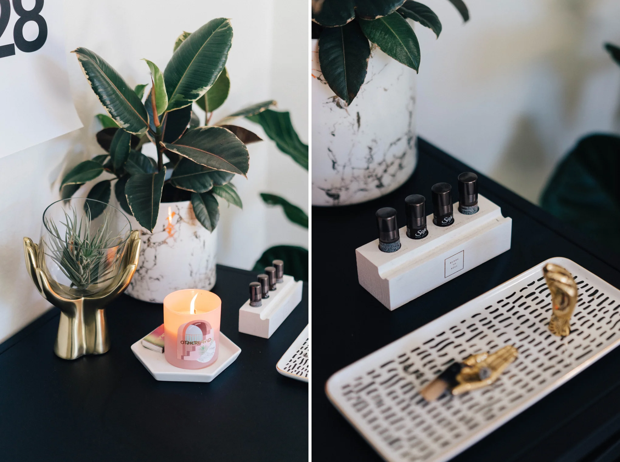 Brass Hands Terrarium gives a touch of playfulness to the workspace. Handy incense holder for moments when you need an extra set of hands.