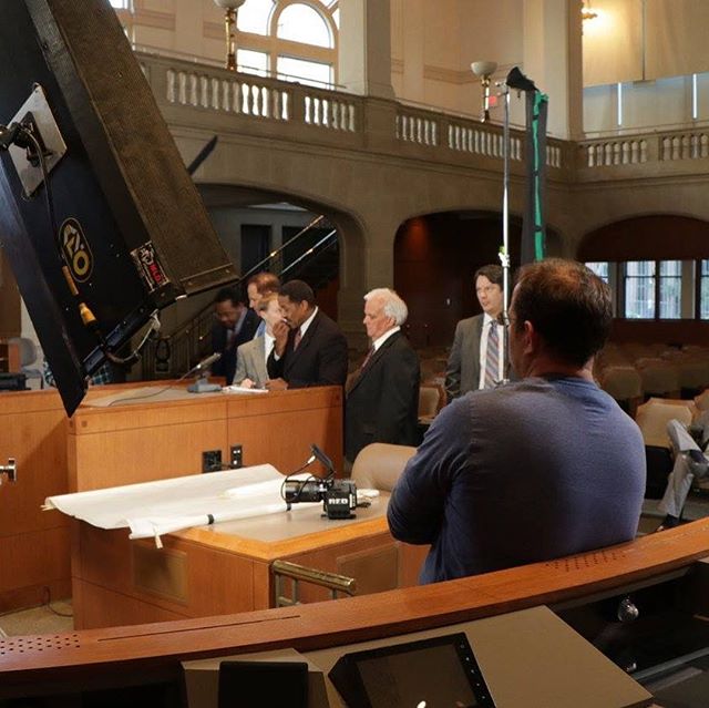 A little #BTS action on @thechallengerdisaster_movie as we filmed in @filmsanantonio own council chambers. Such a great day on set. Score one for the home team and pick up your copy on iTunes Amazon or in person at @walmart. Like, any Walmart, anywhere.