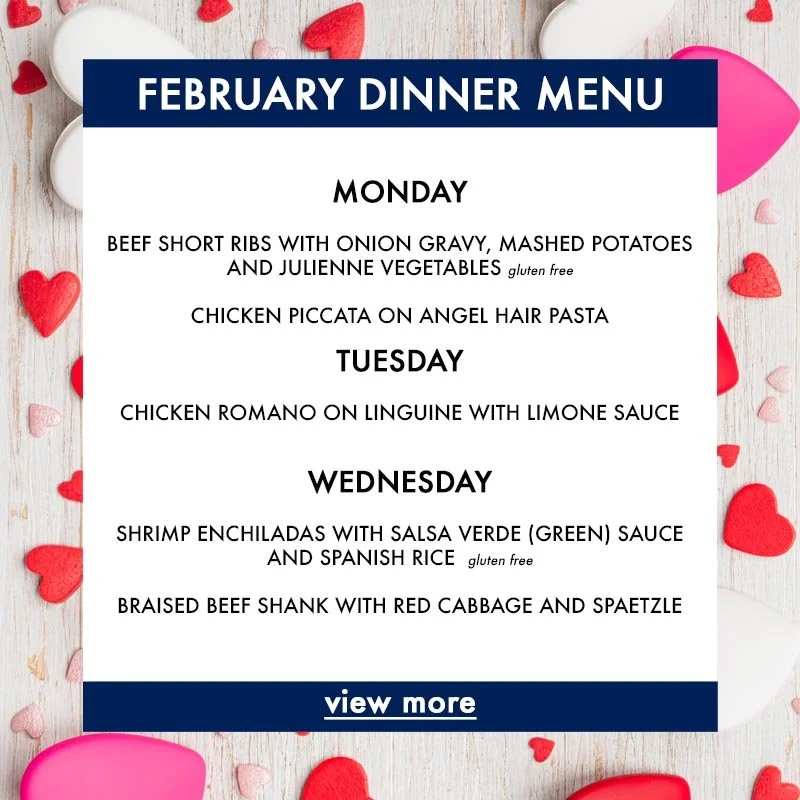 Thumbnail image of the February Deli menu, call us at 630-323-0135 with any questions