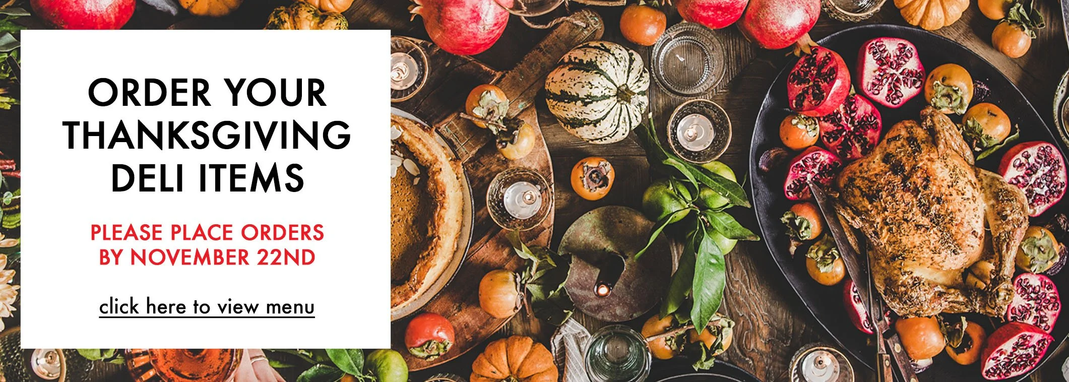 thanksgiving menu banner, call us at 630-323-0135