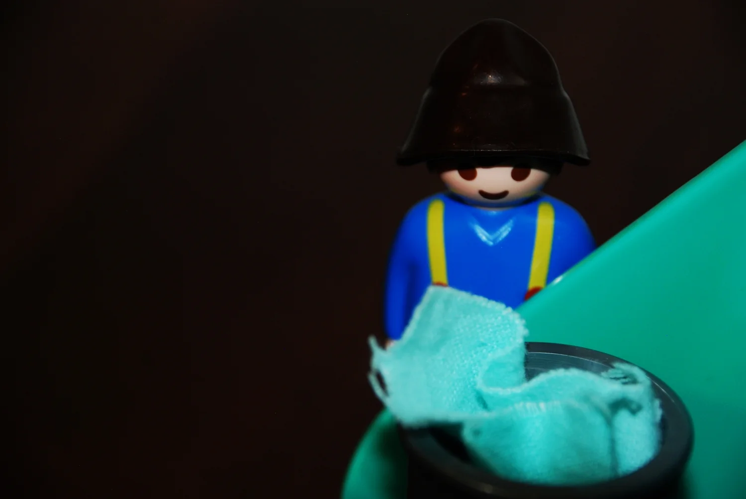 Two little boys and lots of garbage trucks