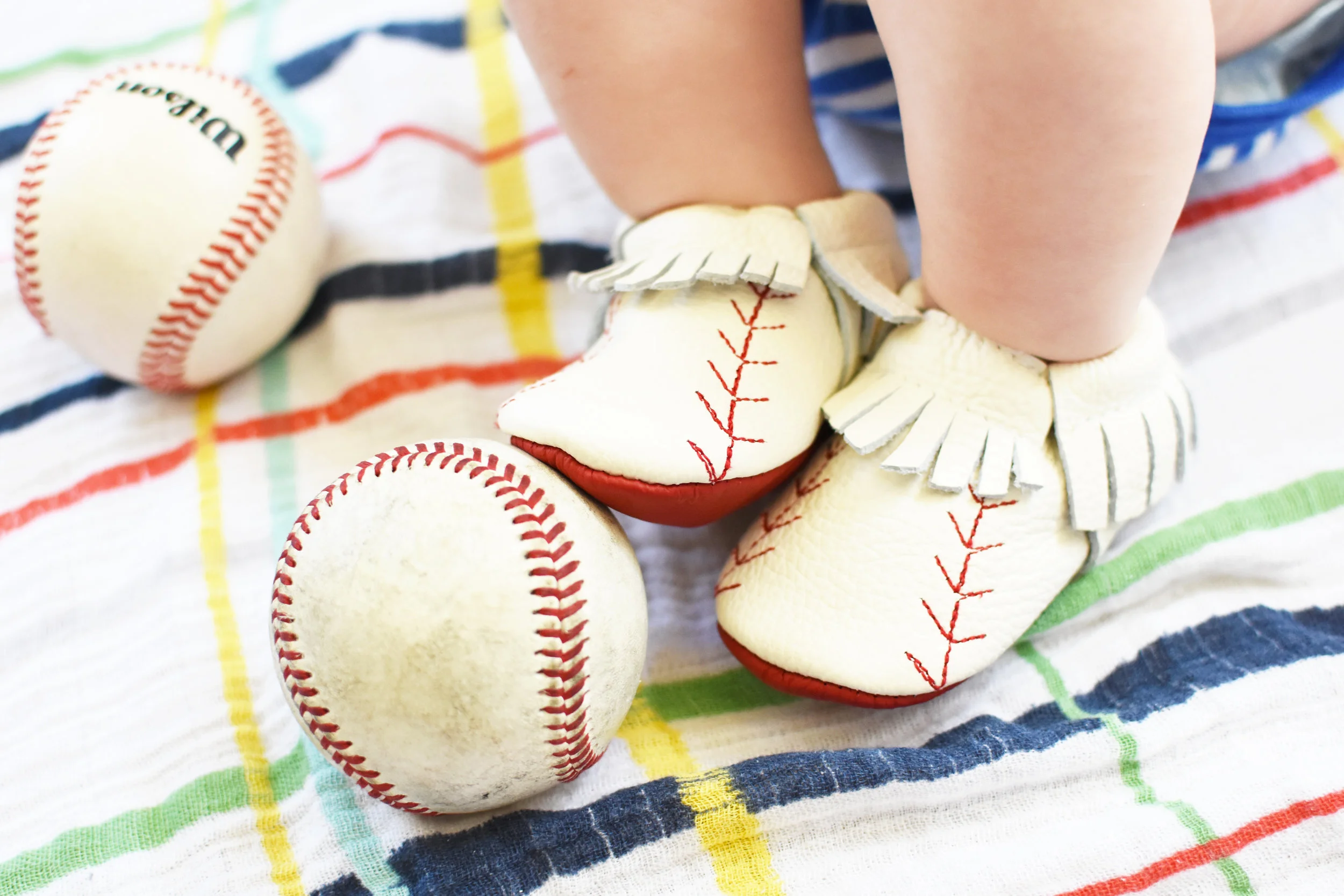 baby baseball moccasins