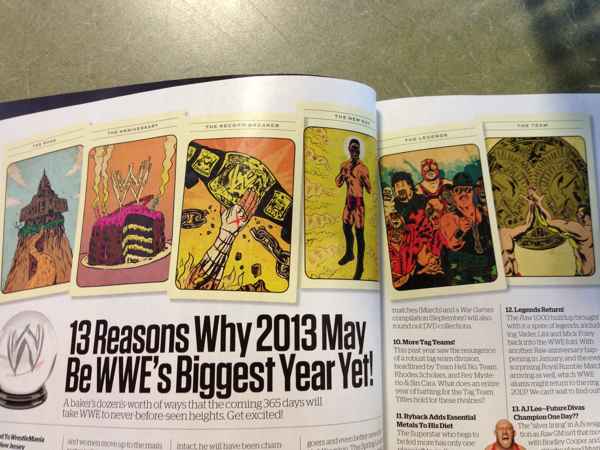 illustrations for wwe magazine