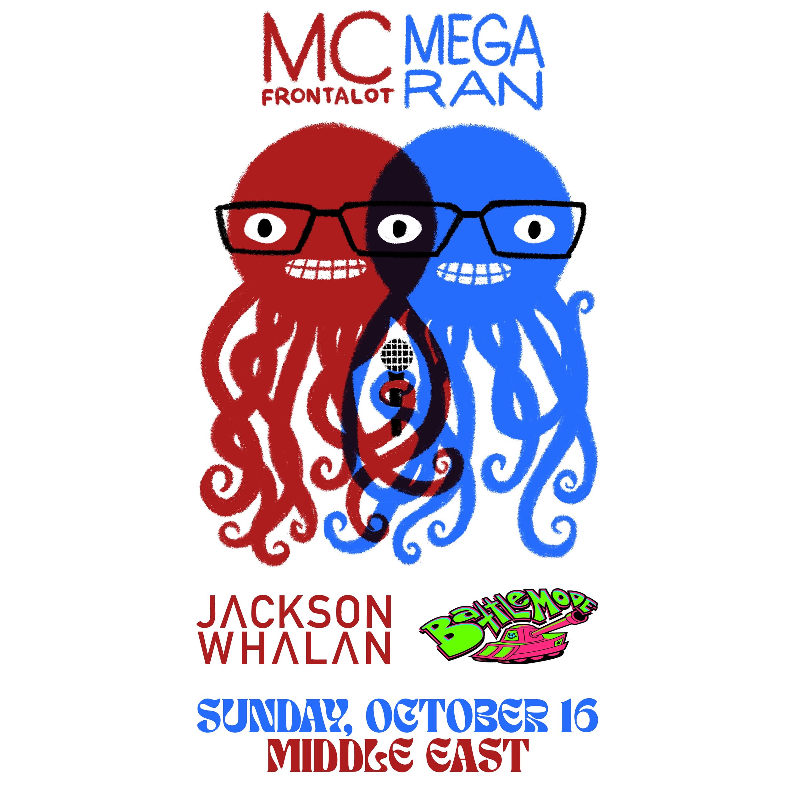 Sun 10/16 - Mega Ran and MC Frontalot at Middle East Upstairs