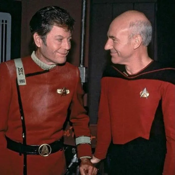 Disco D and Beef Stew as V was filming during TNG. Anyway, who wants us to do #FirstContact? leaguepodcast.com/startrek #llap #idic