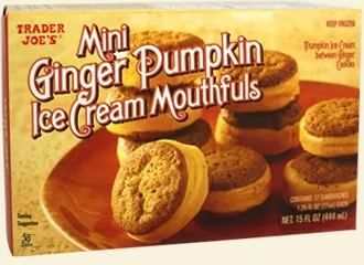 Trader Joe's mini ginger pumpkin ice cream mouthfuls.